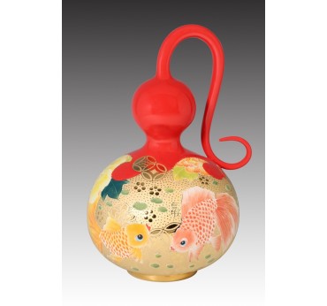 11吋雕金洋紅釉金玉福祿葫蘆
