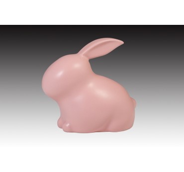 Happy兔系列-桃紅釉-造型-高12cm