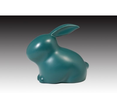 Happy兔系列-無光孔雀綠-造型-高12cm
