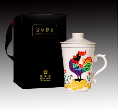 金雞報喜三件式蓋杯禮盒